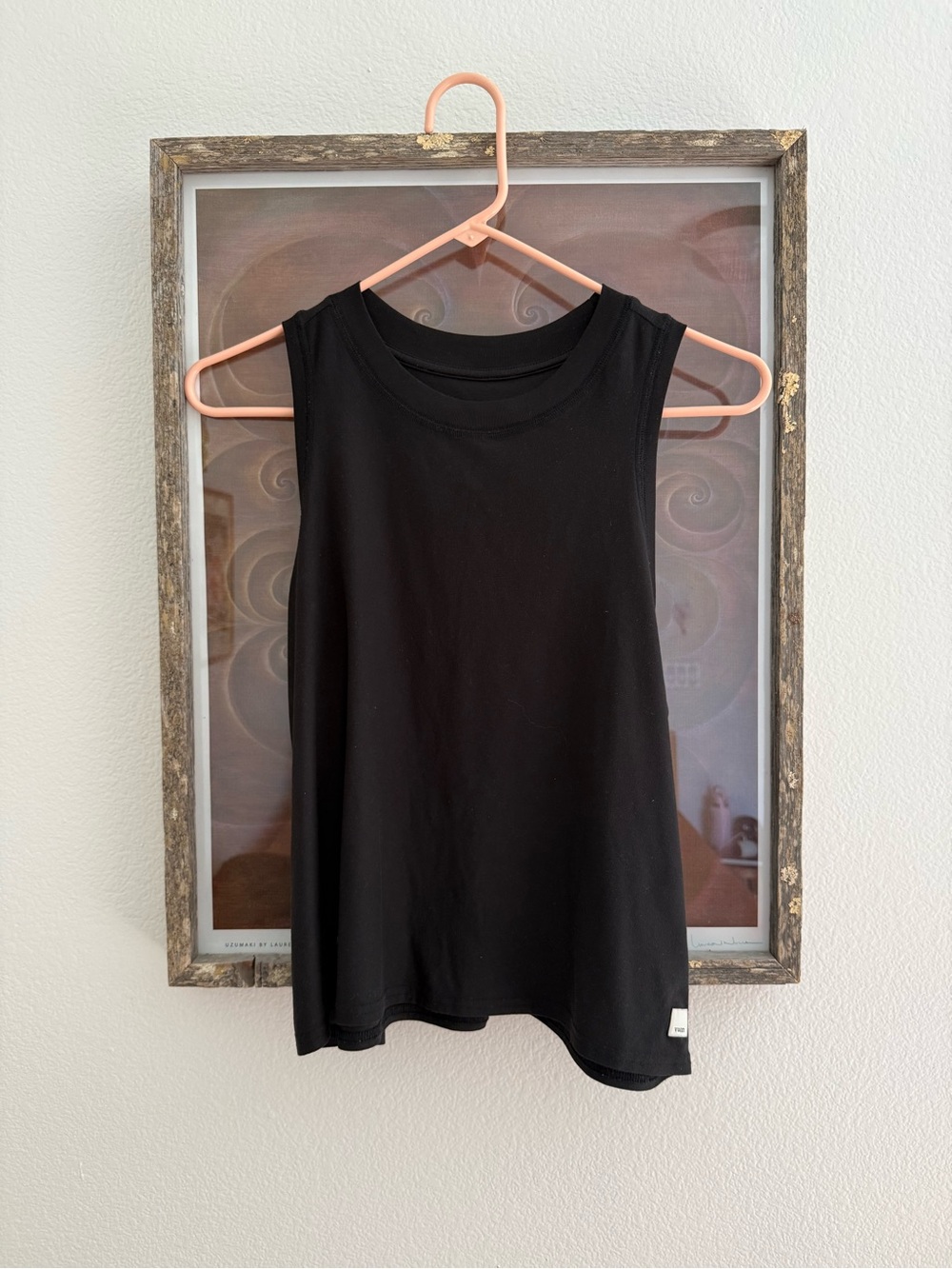 Vuori Black Tank with Branded Hem Tag